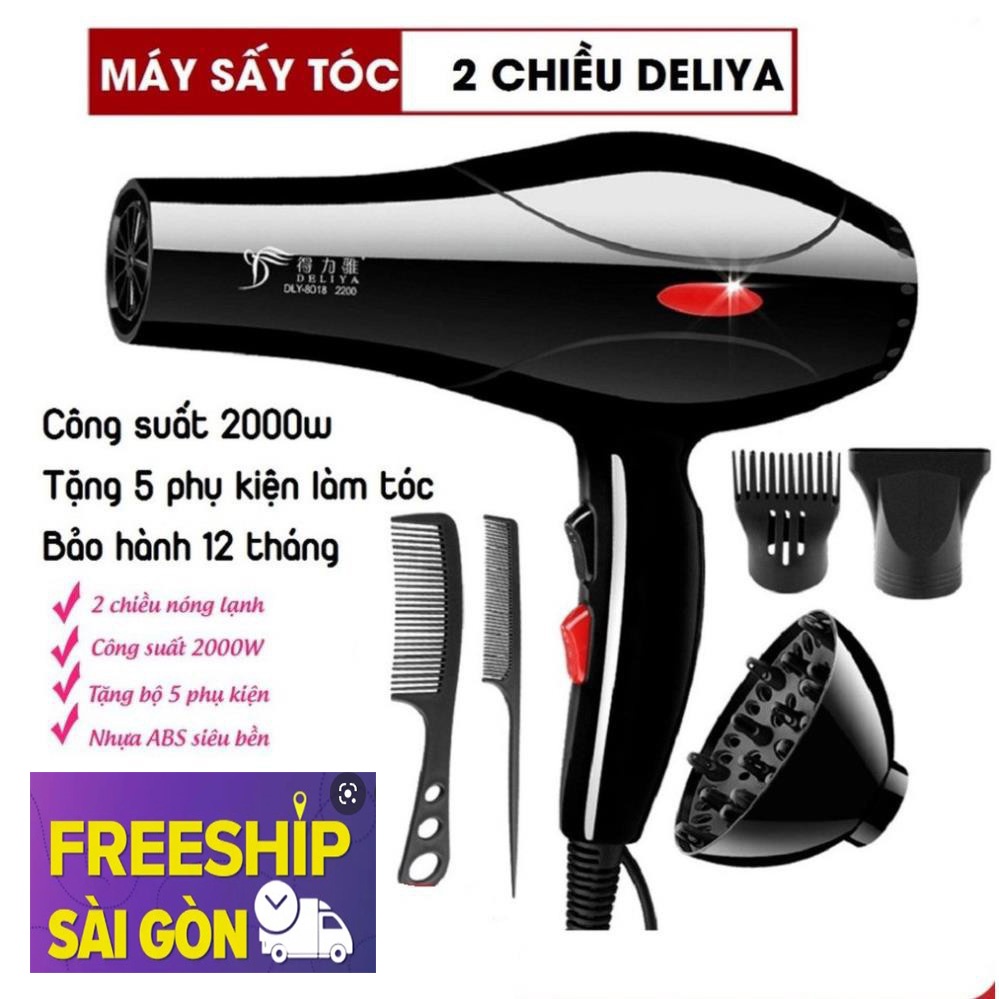 Máy Sấy Tóc Hai Chiều Nóng Lạnh Deliya Công Suất Khủng 2000W Với 2 Mức Điều Chỉnh Nhiệt Và Tốc Độ Tiện Lợi
