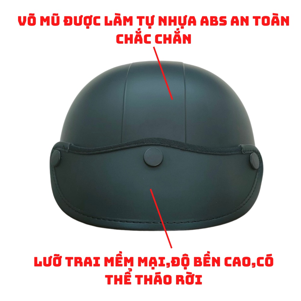 Mũ bảo hiểm nón sơn nửa đầu 1/2 HESA cao cấp có lỗ thông gió hàng chính hãng