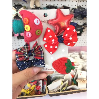 Set kẹp tóc baby 5 chi tiết đỏ cho bé thêm xinh xắn đáng yêu