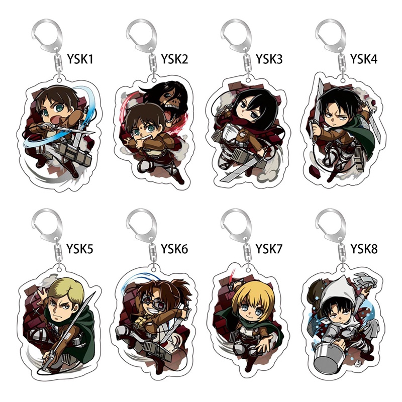 Móc Khóa Nhựa Acrylic Hình Nhân Vật Hoạt Hình Anime Attack On Titan