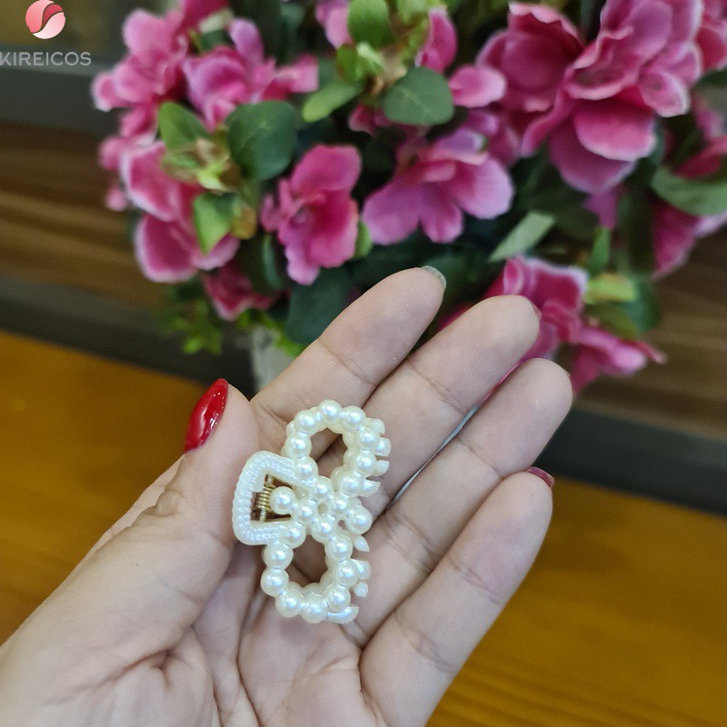 Set 2 Kẹp Tóc Gấp Tóc Ngọc Trai Nhân Tạo Size Nhí 3.3cm Siêu Kute