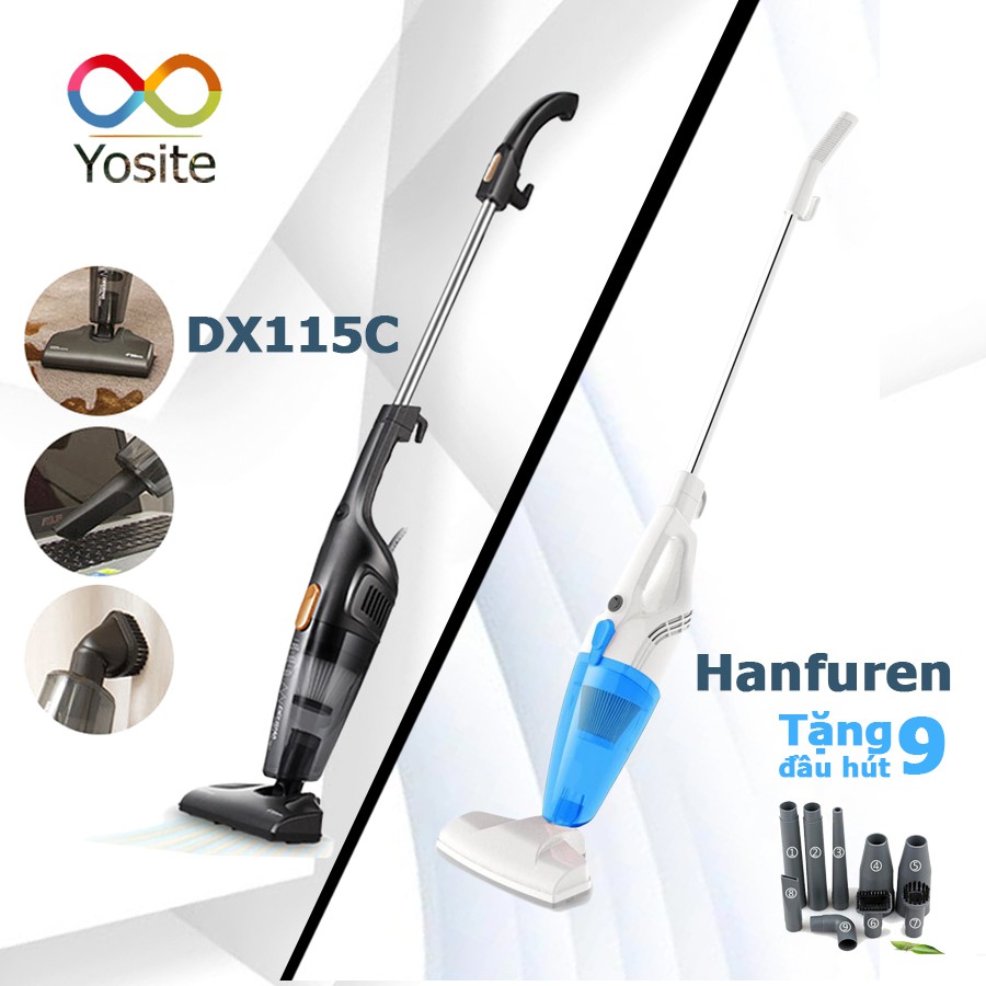 [Mã 159ELSALE hoàn 7% đơn 300K] Máy Hút Bụi Đa Năng Deerma DX115C- Máy Hút bụi Cầm Tay Hanfuren công suất 600W