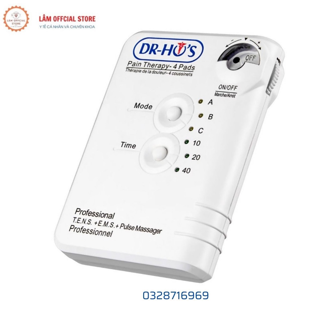 Máy massage, máy massage xung điện trị liệu DR HO'S loại mới nhất 4 miếng dán