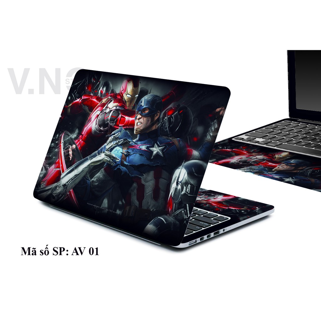 Decal laptop V.NO SKIN Marvel 2 dành cho laptop dell/asus/acer/hp