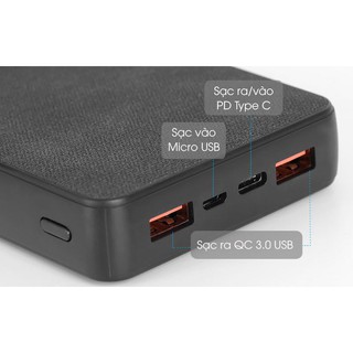 Pin sạc dự phòng Polymer 20.000mAh Type C PD QC3.0 Xmobile PowerBox P69D Đen