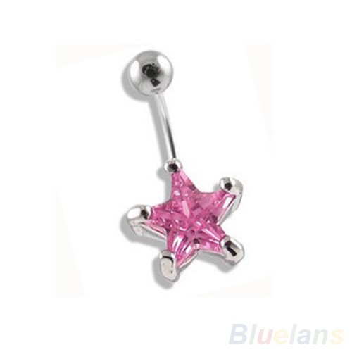 Khuyên RốN HìNh Ngôi Sao BằNg ThéP Y Tế