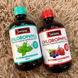 Diệp lục swisse Chlorophyll vị dâu, vị bạc hà