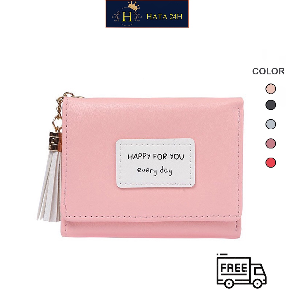 Bóp Ví Nữ Cầm Tay HAPPY FOR YOU EVERY DAY V211 Nhỏ Gọn Cực Đẹp