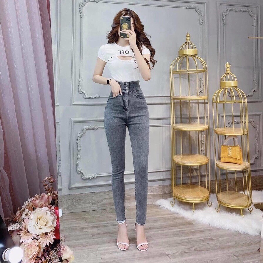 Quần jean nữ King168 , jean nữ cao cấp co dãn HN56