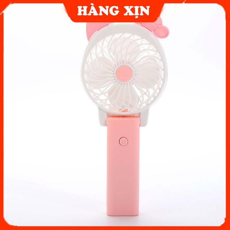 [Hàng Xịn]  Quạt Cầm Tay Mini | Quạt Mini Cầm Tay Sạc Điện Hello Kitty Gấp Gọn -  Cực Tốt