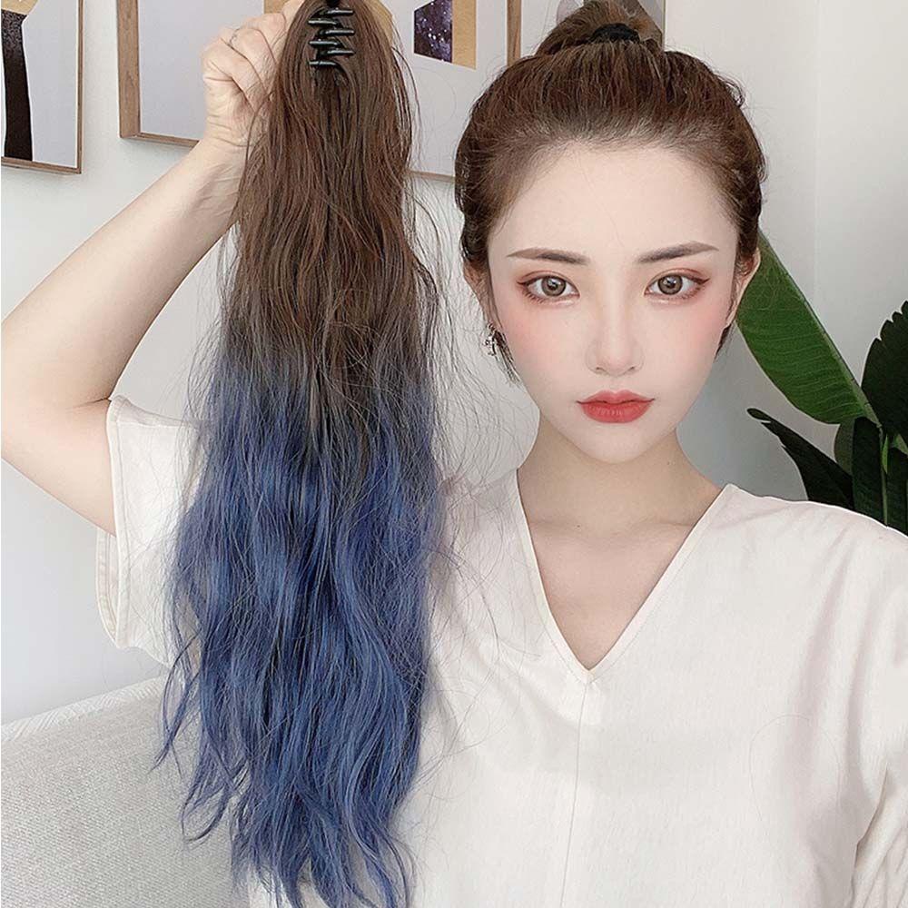 FORBETTER Tóc Giả Đuôi Ngựa Xoăn Màu Đen &amp; Nâu Tự Nhiên