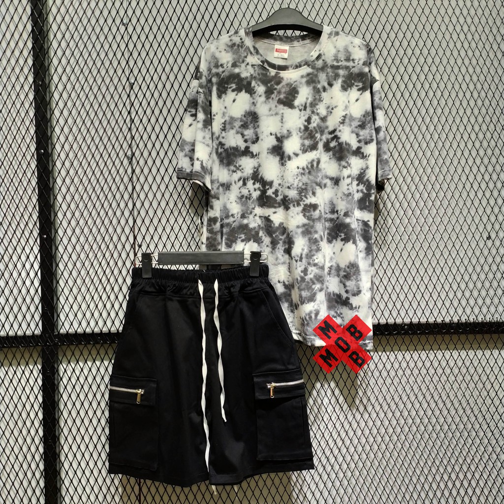 Áo thun unisex form rộng Tie-Dye