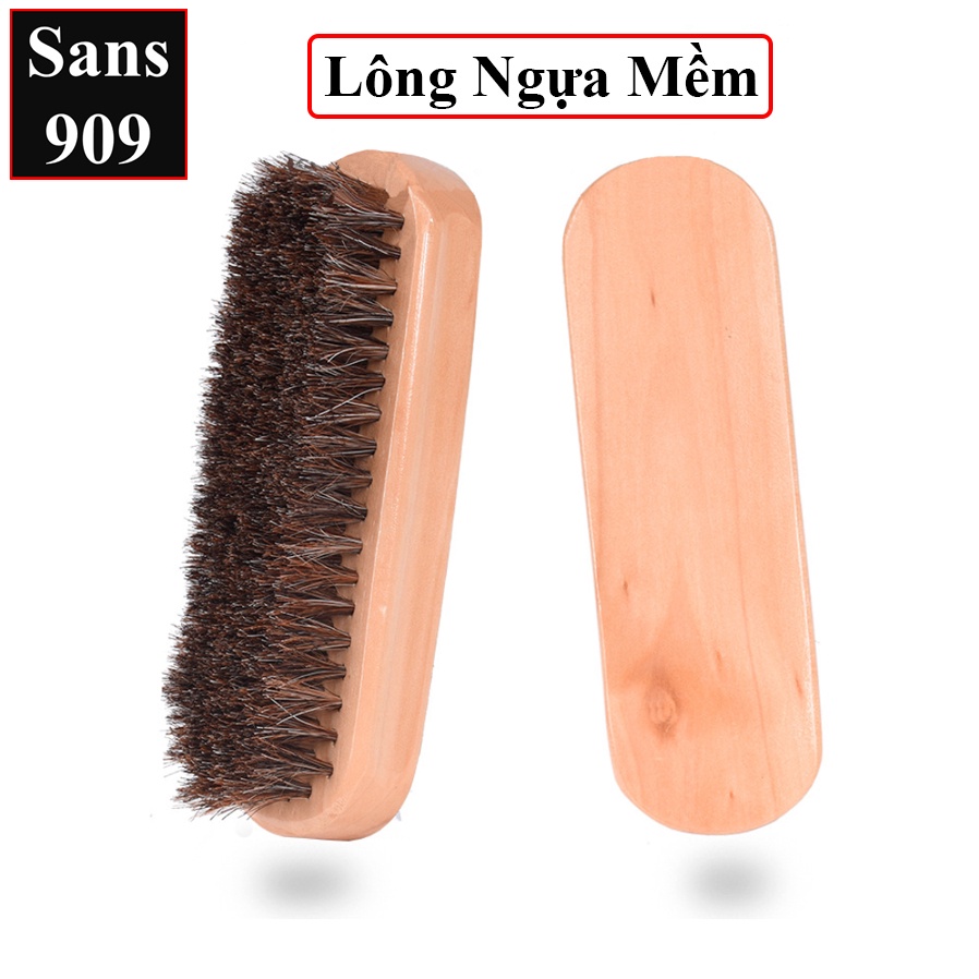 Bàn chải đánh giày lông ngựa mềm Sans909 dành cho giầy da tây công sở túi ví xách