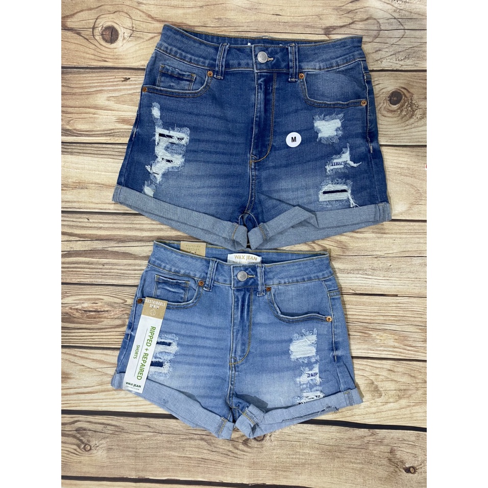 Quần Short Mài Rách WAX JEAN Chất Đẹp, Thời Trang, Chuẩn Xịn- Hàng VNXK )