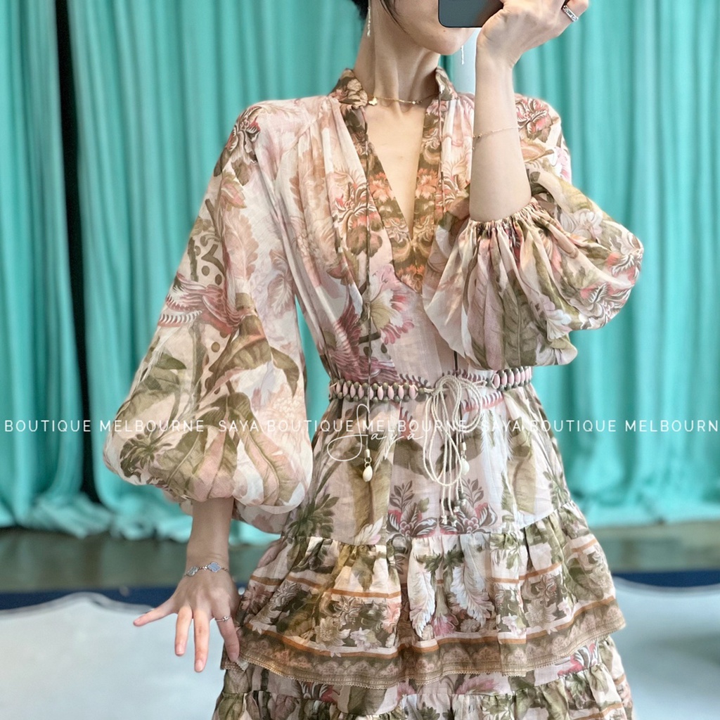Đầm nữ thời trang cao cấp Zimmermann thiết kế tầng, phong cách điệu đà