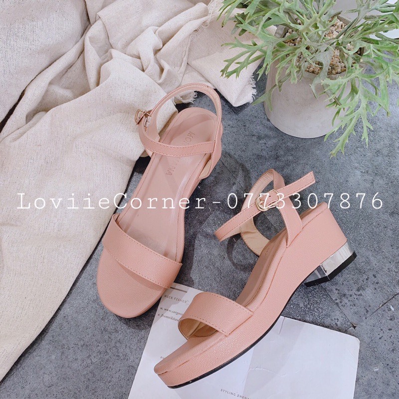 LOVIIECORNER - GIÀY SANDAL ĐẾ XUỒNG NỮ CAO 5 PHÂN - GIÀY SANDAL ĐẾ XUỒNG NỮ  5 PHÂN - GIÀY ĐẾ XUỒNG 5CM CÔNG SỞ S190818