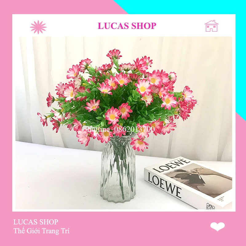 Hoa Giả - Cụm Hoa Cúc Dại 40cm Trang Trí Nhà Cửa, Cửa Tiệm Tinh Tế, Thanh Lịch