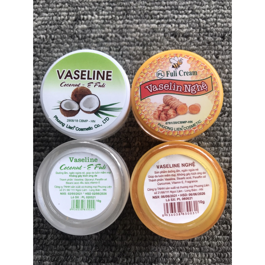 (Chính hãng 1000%) Kem nẻ Vaseline coconut E fuli và nghệ 10g ngừa nứt nẻ da, làm mềm da, an toàn cho cả trẻ sơ sinh