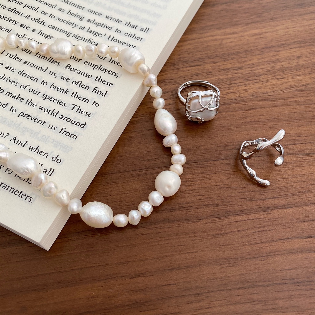 Nhẫn Hở Kiểu Bất Đối Xứng Đơn Giản Cá Tính Thời Trang Hàn Quốc