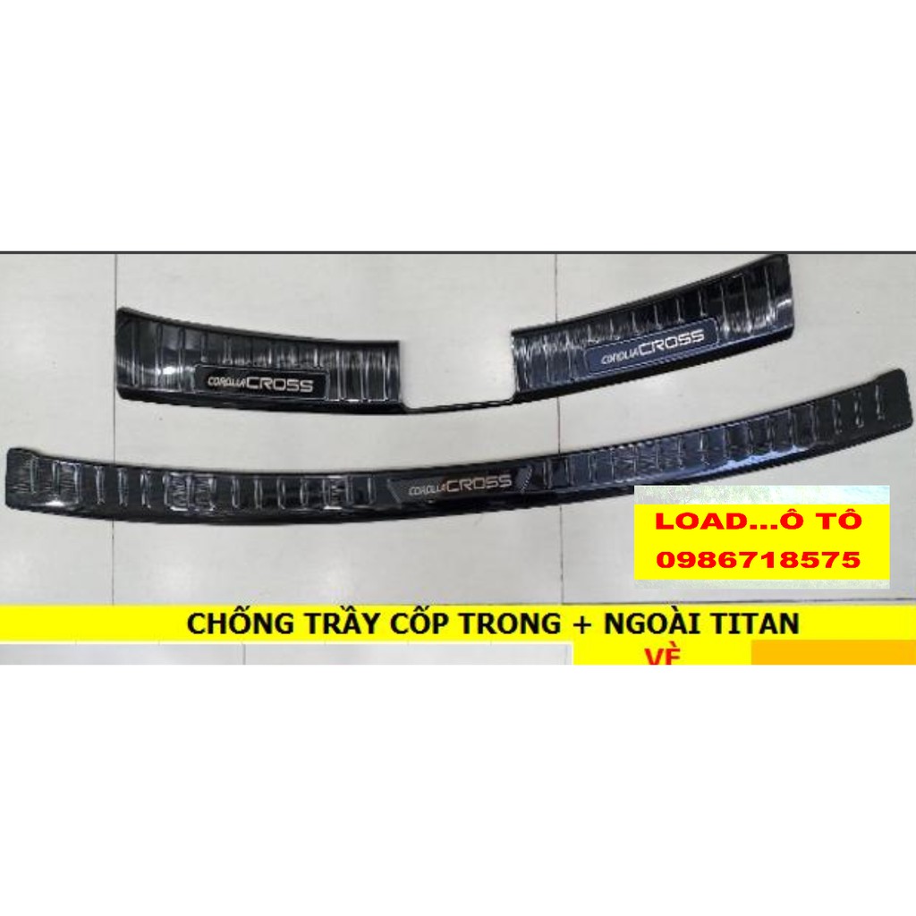 Chống Trầy Cốp Trong, Ngoài Xe Toyota Cross 2022-2020 Mẫu Vân Titan Cao Cấp ❤️ Bộ Ốp Chống Trầy Cốp Toyota Cross Titan