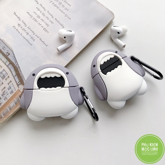 ☘️Về Airpod 3 2021 ☘️ Case bao airpod 1 2 Pro 3 Stupid&amp;Cute Shark Cá mập con - Vỏ bọc đựng tai nghe không dây airpods