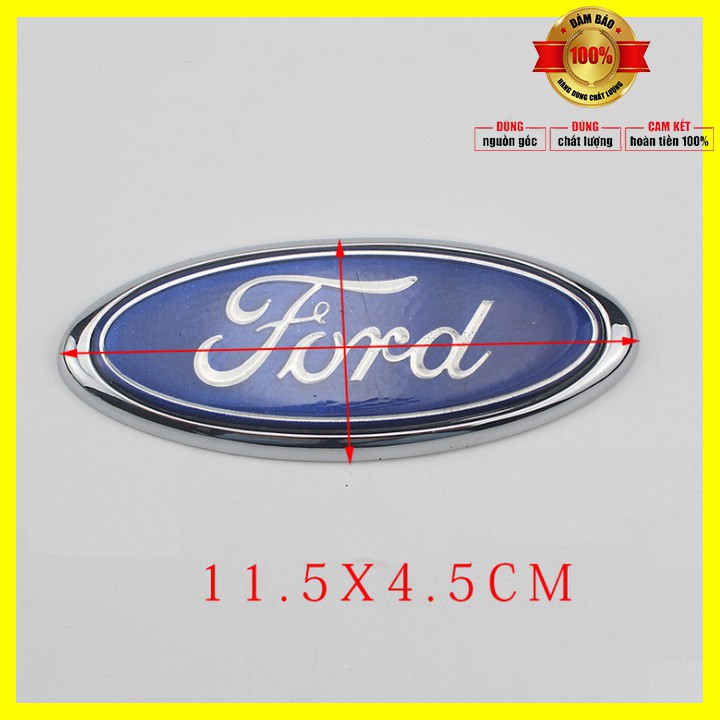 Logo biểu tượng trước và sau xe ô tô Ford KLJ115 Kích thước 11.5cm*4.5cm chất liệu Nhựa ABS