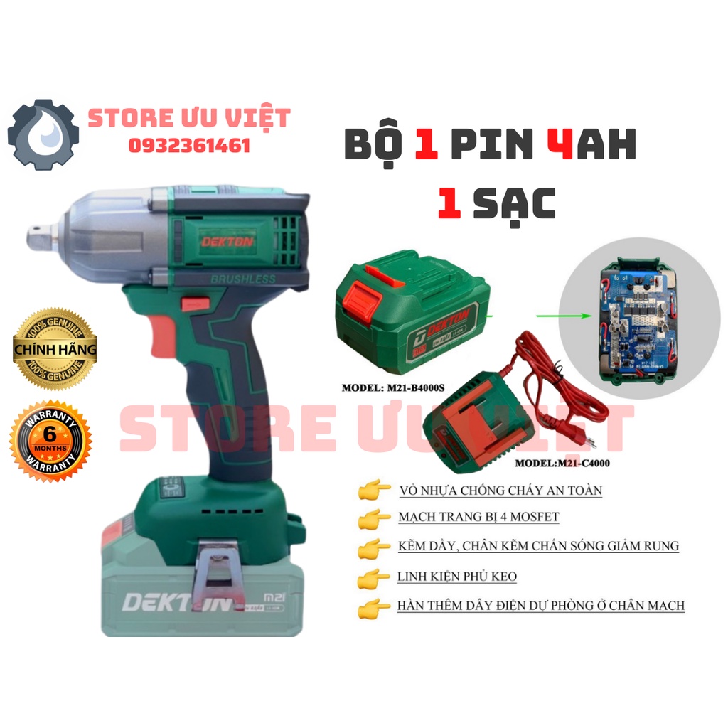 Máy siết bulong 475Nm Chính hãng Dekton chân pin Makita thông dụng M21 475N DKIW2140SMKT GIÁ TỐT