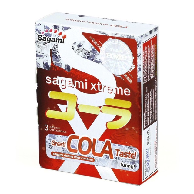 Bao cao su Siêu mỏng Sagami Xtreme - Hương Cola - bcs hộp 3 bao