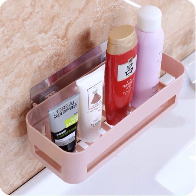 Khay kệ chữ nhật dán tường đa năng nhà tắm, nhà bếp