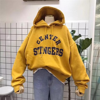 Áo hoodie nữ vải nỉ lót bông dày dặn Stingers Vàng