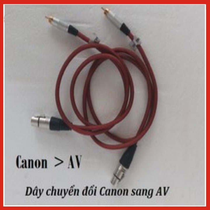 BỘ 2 dây canon sang av bông sen loại 1 mét hàng tốt dùng chuyển đồi từ vang cơ vang số tín hiệu tốt