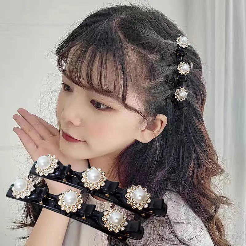 Kẹp Tóc Mái Giả Hai Lớp Tạo Kiểu Tóc Bện