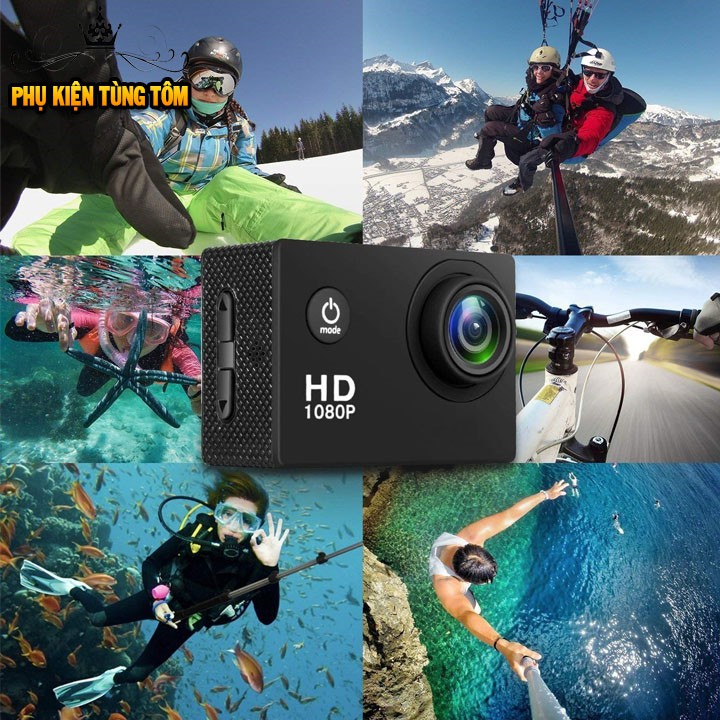 FREE SHIP Camera hành trình xe máy Chống nước FULL HD 1080 Sport Cam A9 Full HD