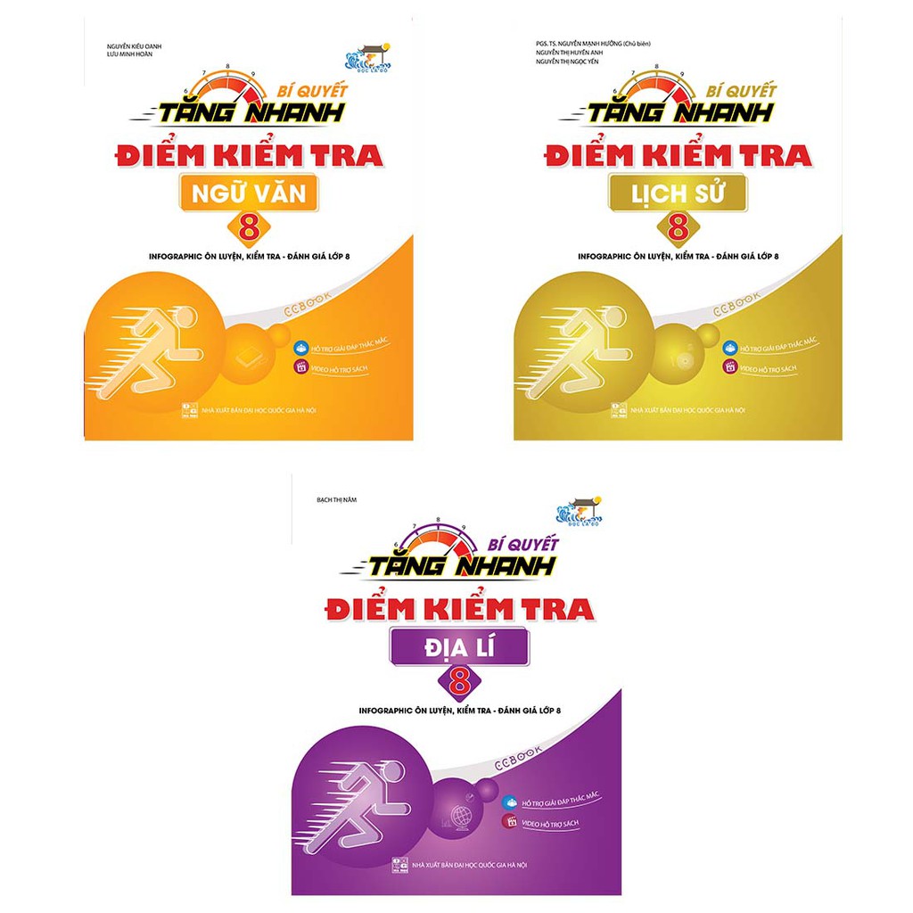 Sách - Combo Bí quyết tăng nhanh điểm kiểm tra Văn- Lịch sử - Địa lý lớp 8