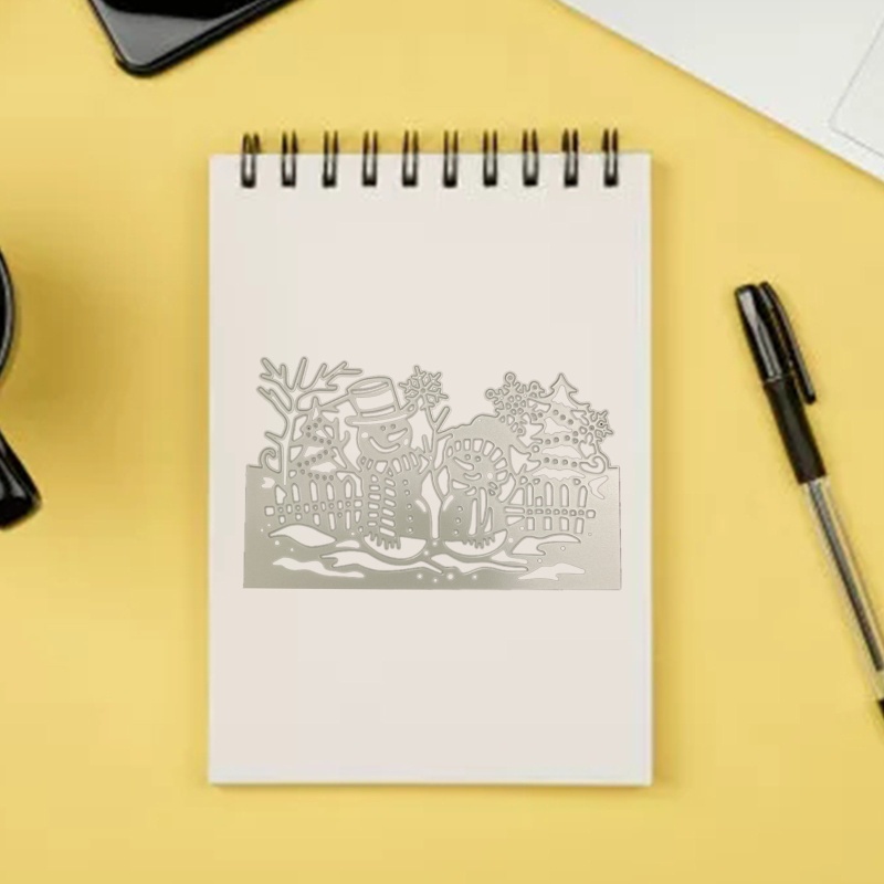 Khuôn Cắt Giấy Thép Carbon Hình Người Tuyết Dùng Trang Trí Thiệp / Scrapbook
