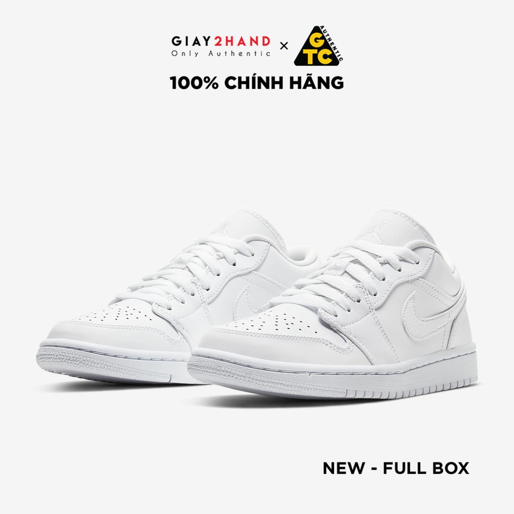 (AUTHENTIC 100%) Giày Sneaker Thể Thao Nữ AIR JORDAN 1 LOW WHITE AO9944 111 Chính Hãng 100%