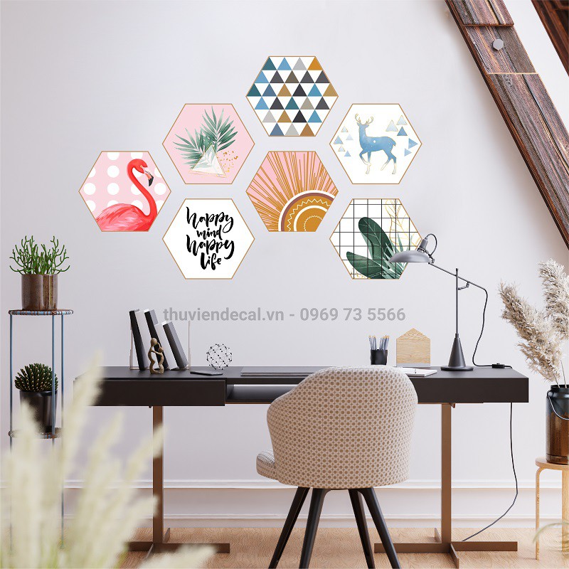 Decal dán tường, dán văn phòng làm việc, phòng khách độc đáo