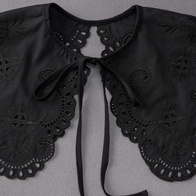 Yoioi Khăn Choàng Cổ Ren Rỗng Cỡ Lớn Thêu Họa Tiết Thanh Lịch Có Thể Tháo Rời Cho Nữ