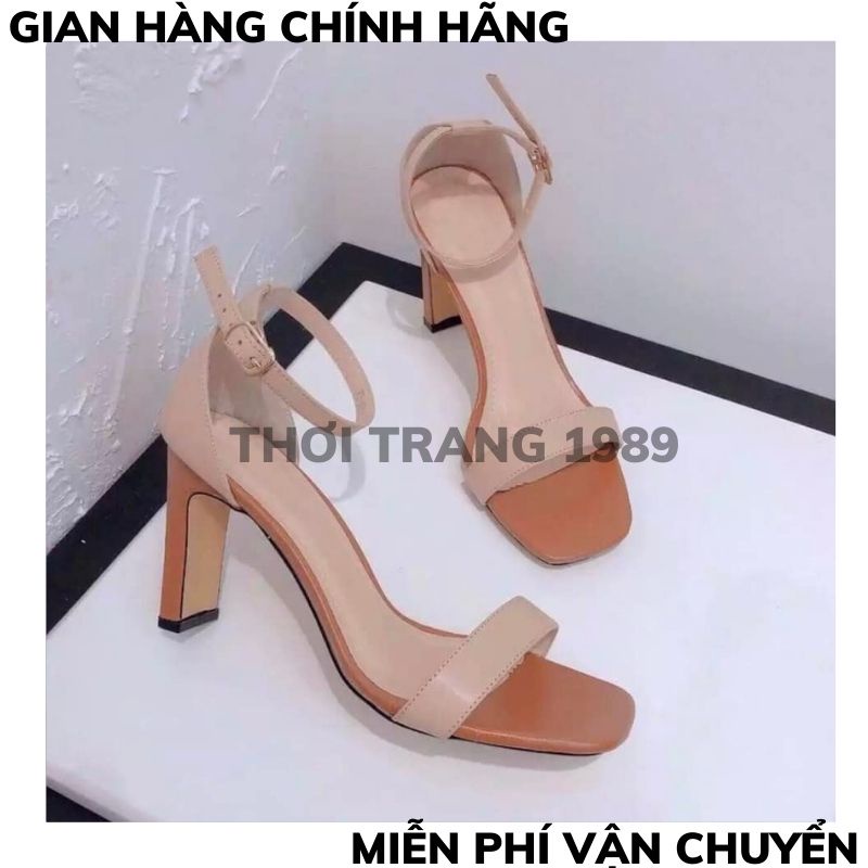 Giày cao gót nữ  đế vuông quai ngang kiểu dáng basic đẹp thời trang Giày sandal cao gót TỜI TRANG1989