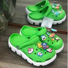 dép cross Nam xanh lá cây đế lượn sóng, sục cross nữ bít đầu DU01