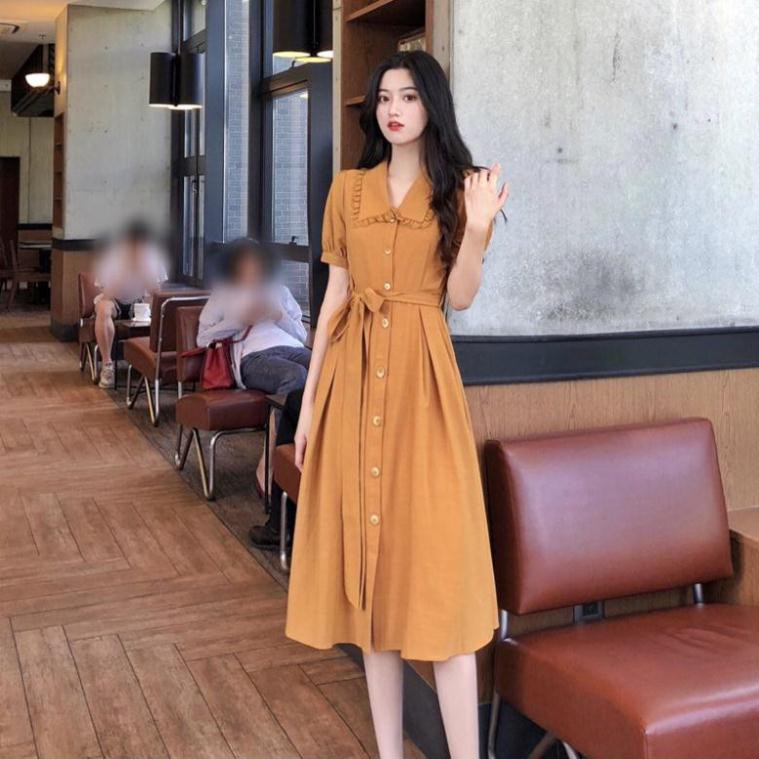 Đầm Vàng Vintage- Thiết Kế Thanh Lịch - Hàng Cao Cấp (có sẵn kèm ảnh chi tiết) | BigBuy360 - bigbuy360.vn