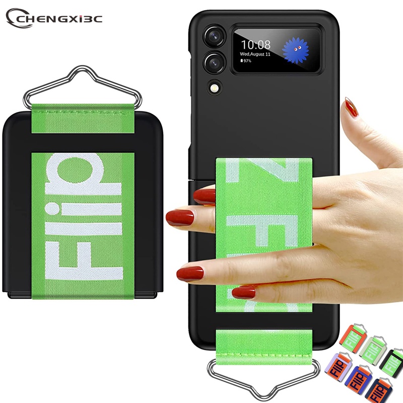 Ốp lưng Samsung Z Flip 3 Ốp Điện Thoại PC Cứng Siêu Mỏng Chống Sốc Kèm Dây Đeo Tay Cho Samsung Galaxy Z Flip 3 5G