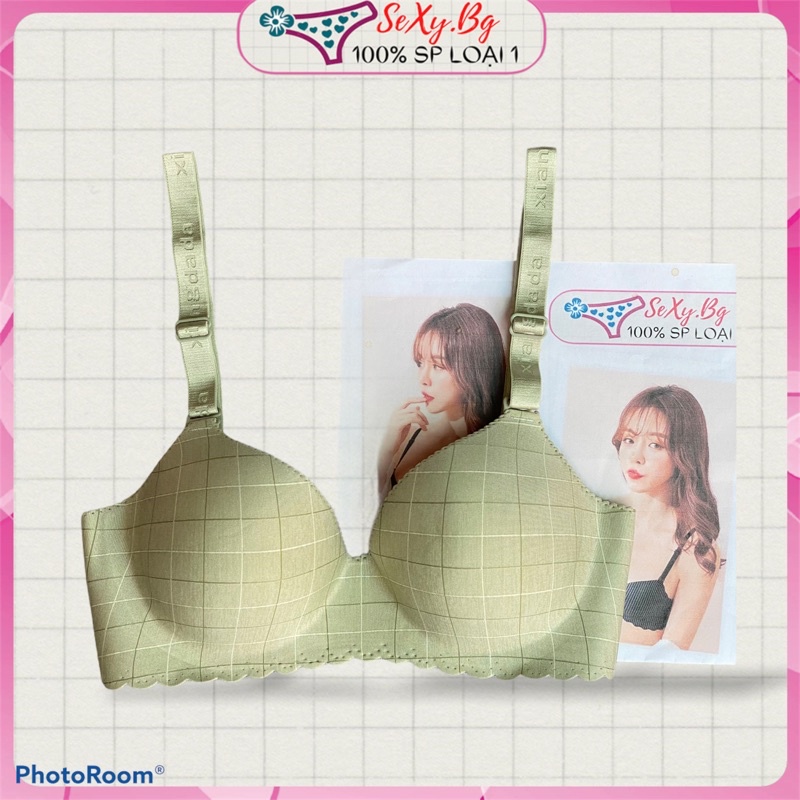 Áo Ngực Su Không Gọng, Ôm Nâng Ngực Bàn Tay, Kẻ Caro Sexy.Bg