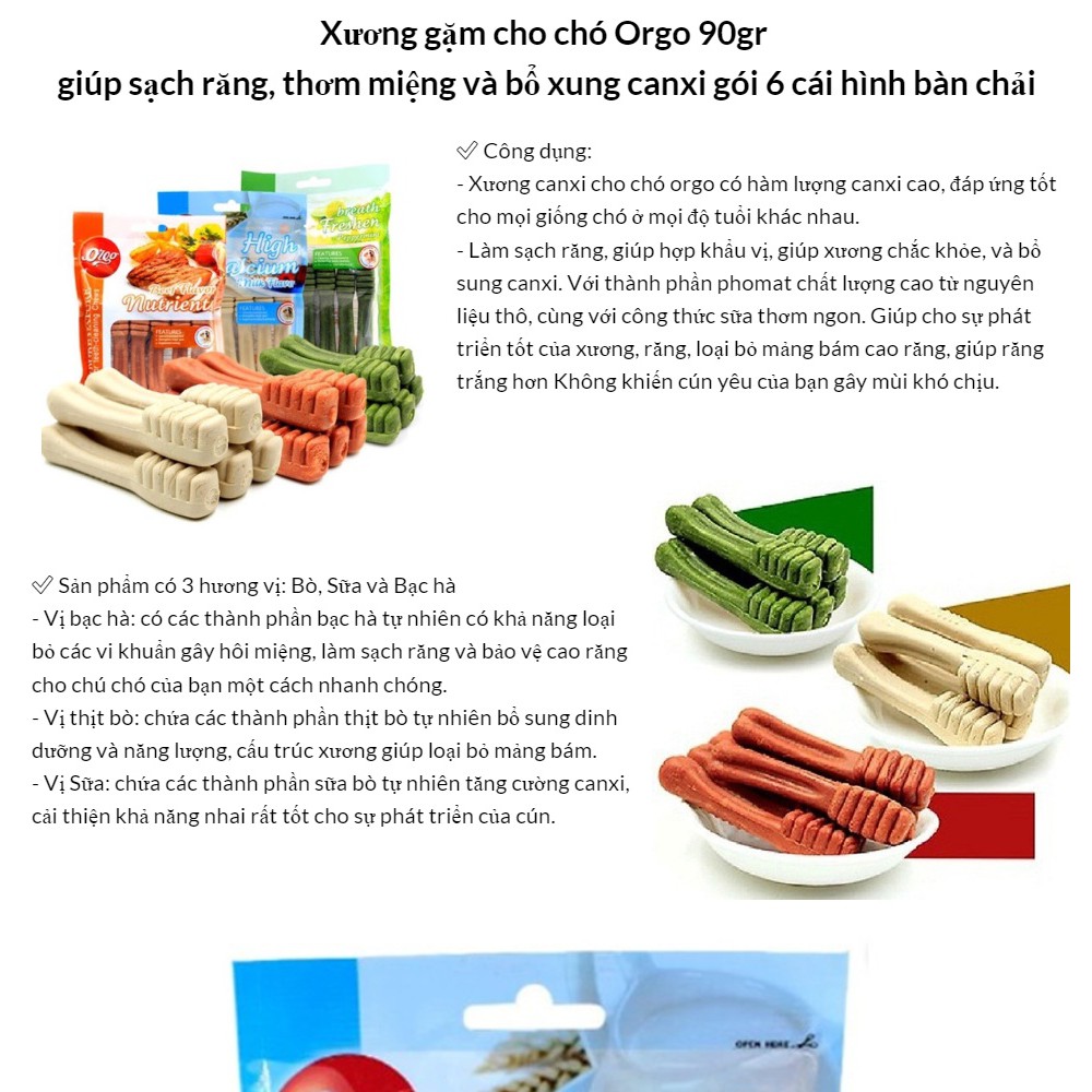 Xương Gặm  bàn chải cho chó-  Orgo Sạch Răng Thơm Miệng Cho Chó Pet