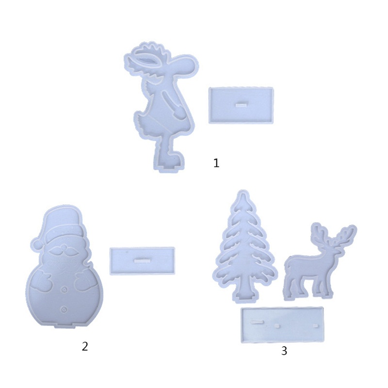 1 Khuôn Silicone Hình Tuần Lộc / Người Tuyết / Nai Sừng Tấm Làm Đồ Trang Trí Giáng Sinh DIY