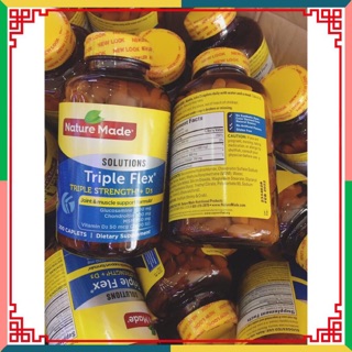 Hỗ trợ xương khớp Triple plex có vitamin D3 của Nature made - 200 viên
