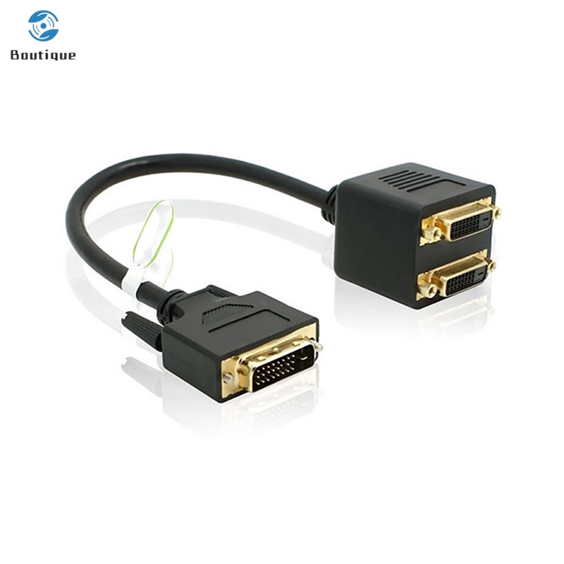 ✿♥▷ Adaptor DVI-D Male to Dual 2 DVI-I Female Video Y Splitter Cable Adapter