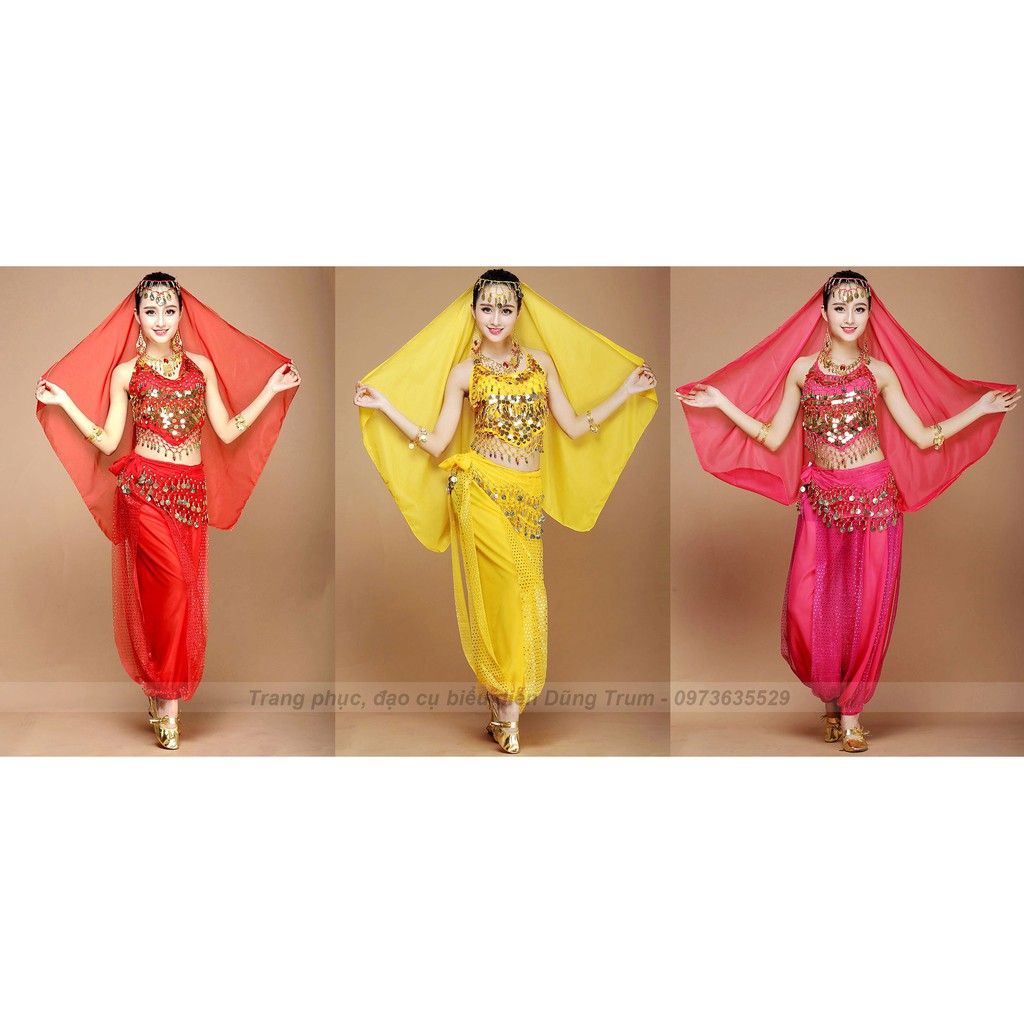 Trang phục Ấn Độ múa người lớn mẫu Quần dây kết hợp Áo yếm