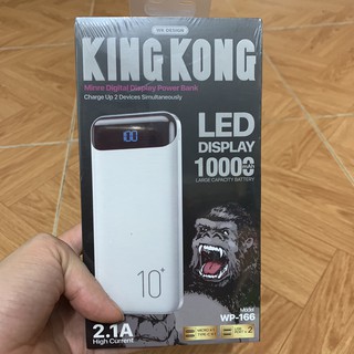 Sạc dự phòng chính hãng WK Kingkong 166 10000mah có led báo