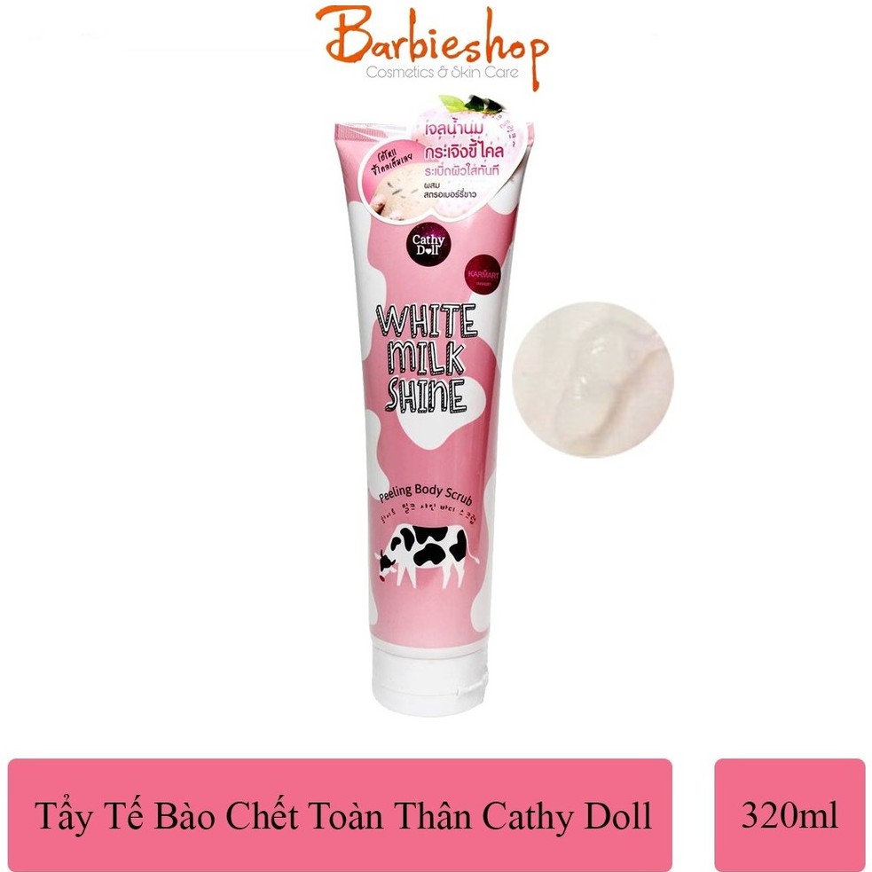 Tẩy Tế Bào Chết Cathy Doll White Milk Shine 320ml tuýp hồng